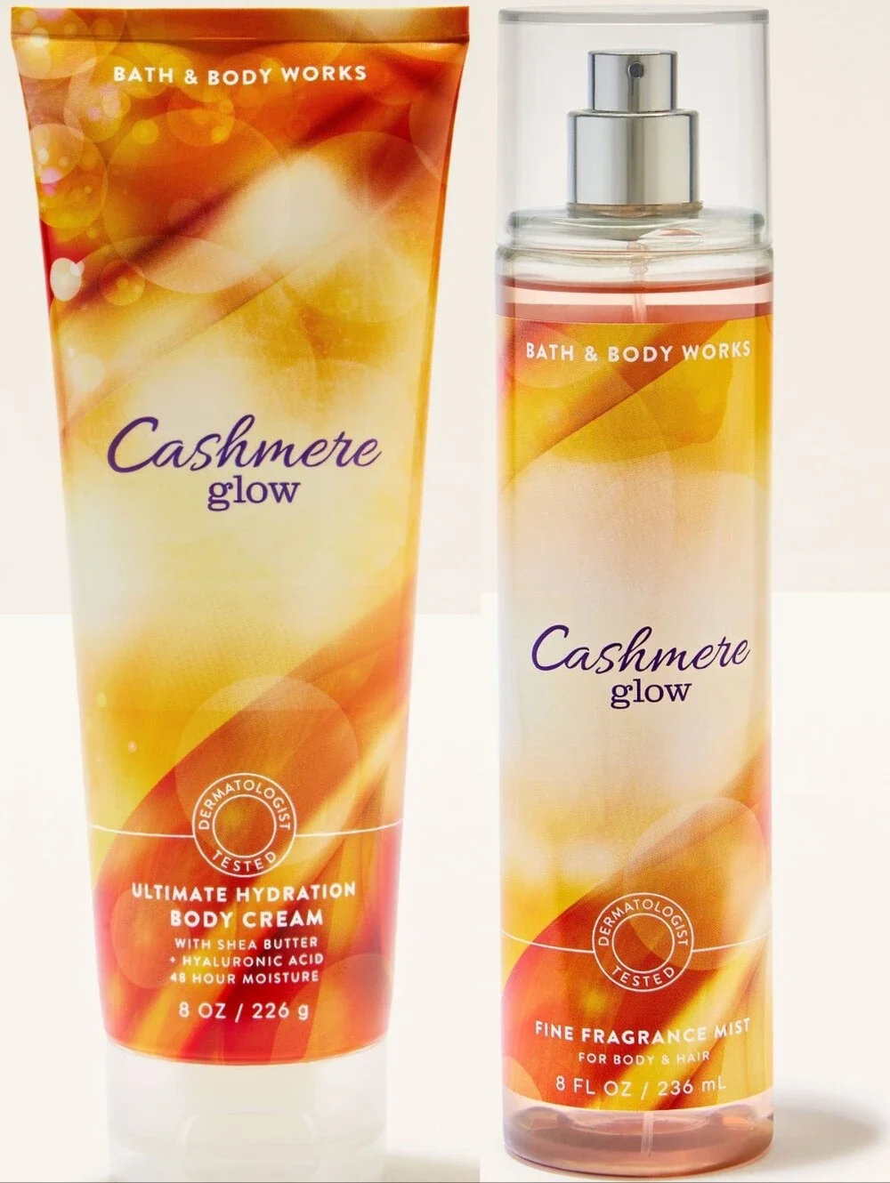 Bath & Body Works Cashmere Glow Body Cream & Fine Fragrance Mist Set New RARE